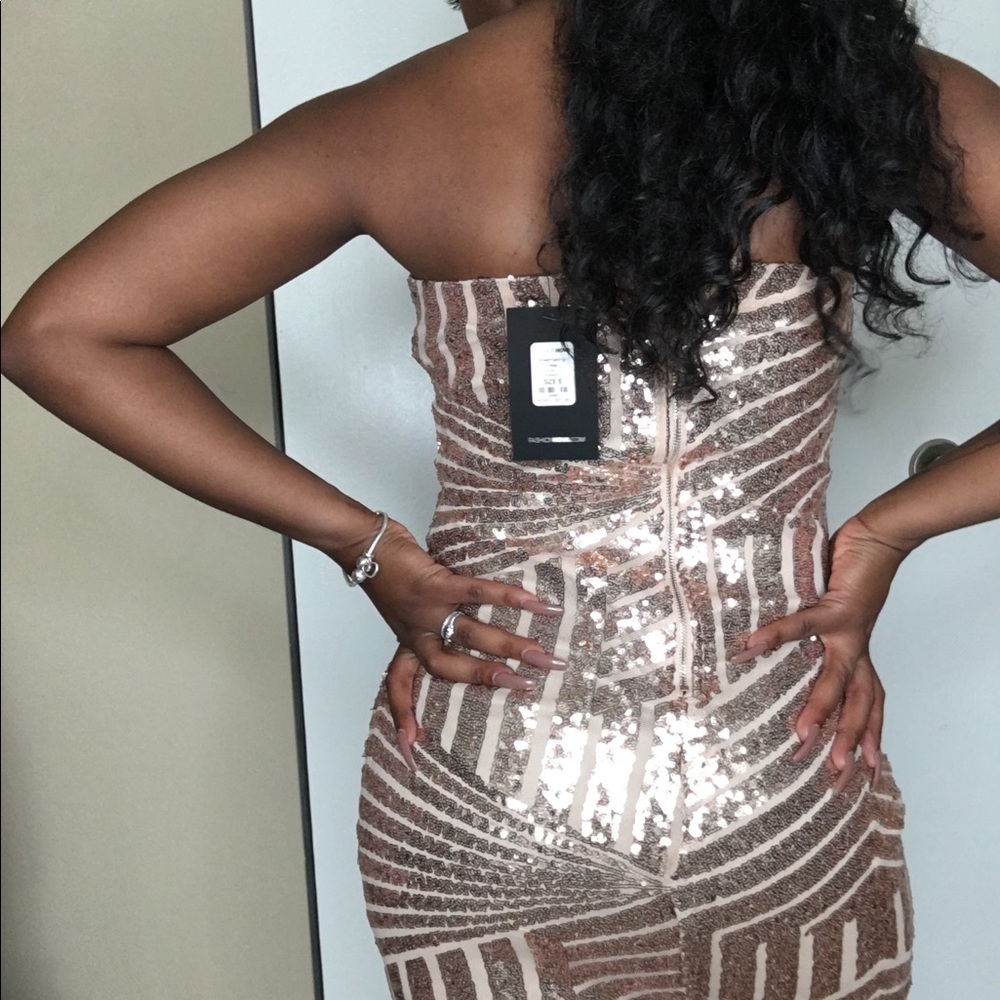 Rose gold sequin dress